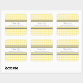 Grey Lemon Gingham Dank u bruiloft gunst Labels (Vel)