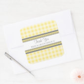Grey Lemon Gingham Dank u bruiloft gunst Labels (Envelop)
