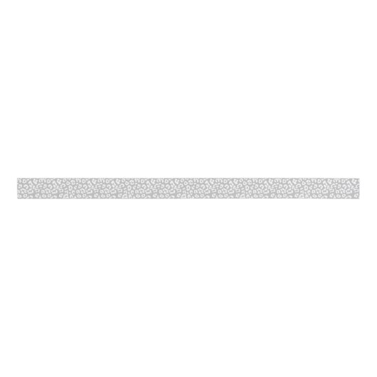 Grey Leopard Cheetah Print Grosgrain Lint (Voorkant)