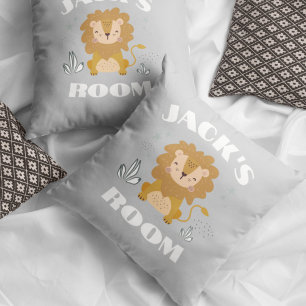 Grey Lion Gepersonaliseerd kinderkamer Kinder kame Kussen