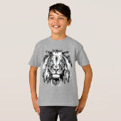 Grey Lion Head - Realistic Lion Shirt - Lion Face (Voorkant volledig)