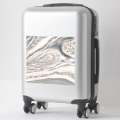 Grey liquid marble and crystal - pearl and silver sticker (Koffer)