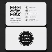 Grey Logo QR Code Professional Visitekaartje