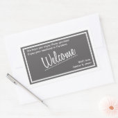 Grey Lucky in Love Gift Basket Welkom op de bruilo Rechthoekige Sticker (Envelop)