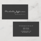Grey Makeup Artist Script Profession Visitekaartje (Voorkant / Achterkant)