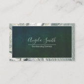 Grey Marble Border Fancy Script Professional Visitekaartje (Voorkant)
