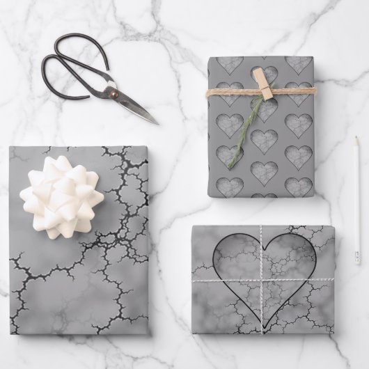 Grey Marble Pattern Vaderdag Inpakpapier Vel (Voorkant)