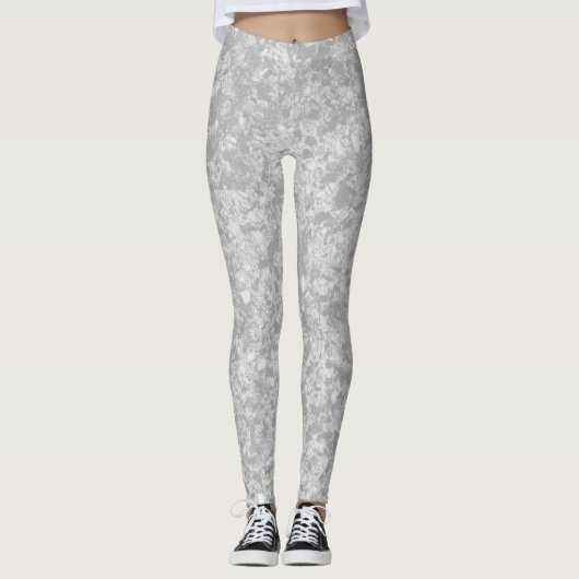 Grey Marble Patterned Leggings  (Devant)