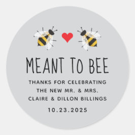 Grey Meant to Bee Honey Wedding Favoriete Label