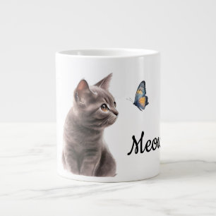 Grey Meow Cat Extra Grote Beker