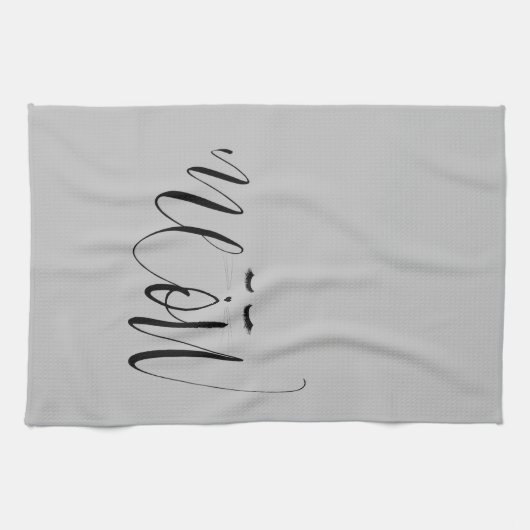 Grey Meow Cat Theedoek (Horizontaal)