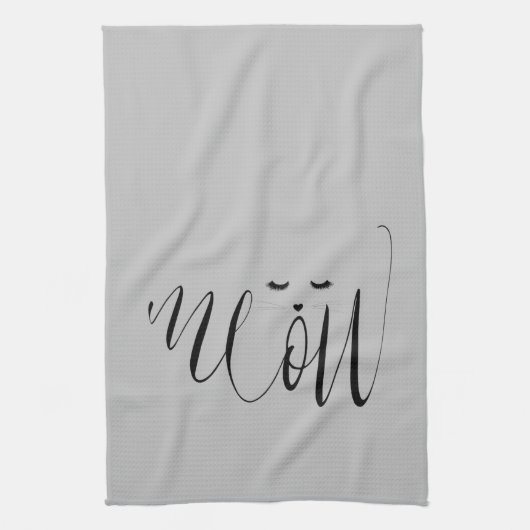 Grey Meow Cat Theedoek (Verticaal)