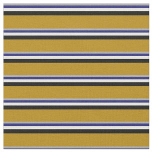 Grey, Midnight Blue, Mint Cream, Black & Goldenrod Stof