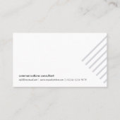 Grey minimalist simple elegant modern lines card visitekaartje (Achterkant)