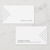 Grey minimalist simple elegant modern lines card visitekaartje (Voorkant / Achterkant)