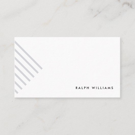 Grey minimalist simple elegant modern lines card visitekaartje (Voorkant)