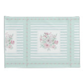 Grey Mint Green Blush Posies Kussensloop (Achterkant-Rechts)