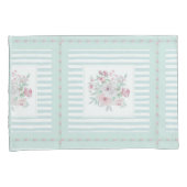 Grey Mint Green Blush Posies Kussensloop (Voorkant-Rechts)