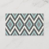 Grey & Mint Tribal Ikat Chevron Visitekaartje (Achterkant)