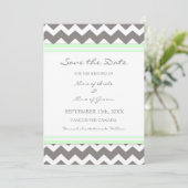 Grey MInt Wedding Enregistrer la carte de date (Debout devant)
