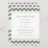 Grey MInt Wedding Enregistrer la carte de date (Devant / Derrière)