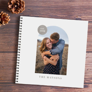 Grey Modern Arch Custom Photo Album Journal Notitieboek