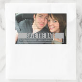 Grey Modern Cut Out Enregistrer Stickers Date (Sac)