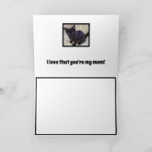 Grey Moederkat & Black Kitten Happy Moederdag Kaart (Binnen)