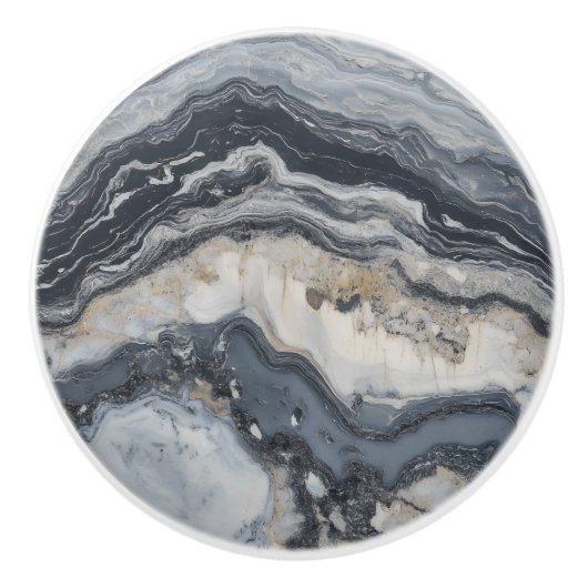 Grey Natuur Marble Pattern Keramische Knop (Voorkant)
