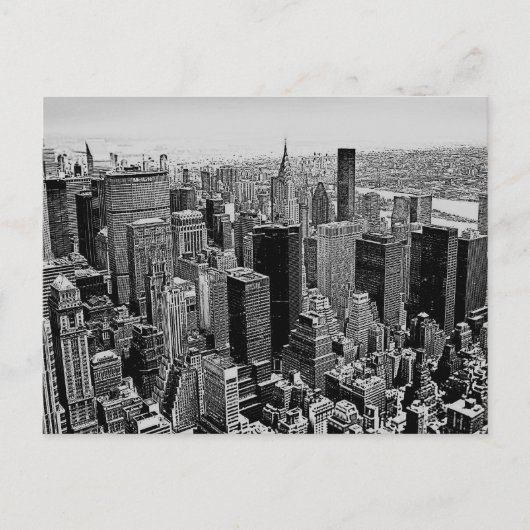 Grey New York City Night Post Kaart (Voorkant)