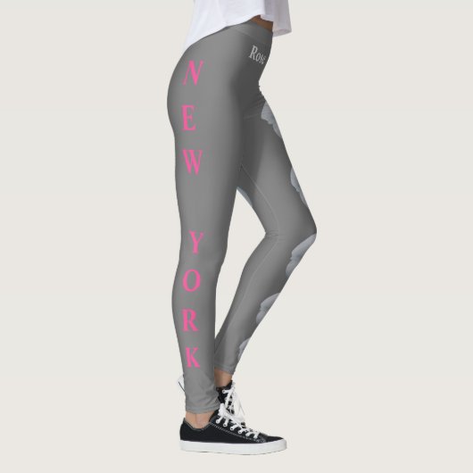 Grey New York State Flower (Le Rose) Leggings (Droite)