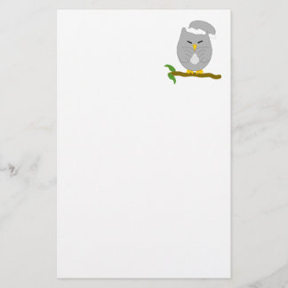 Grey Night Owl Design Briefpapier