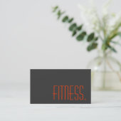 Grey Orange Personal Trainer Carte de visite Fitne (Debout devant)