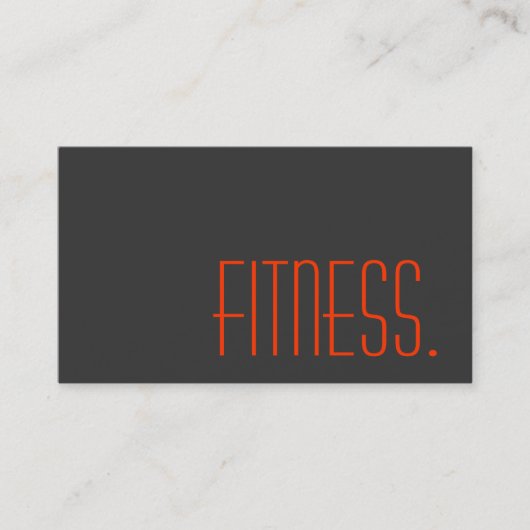 Grey Orange Personal Trainer Carte de visite Fitne (Devant)