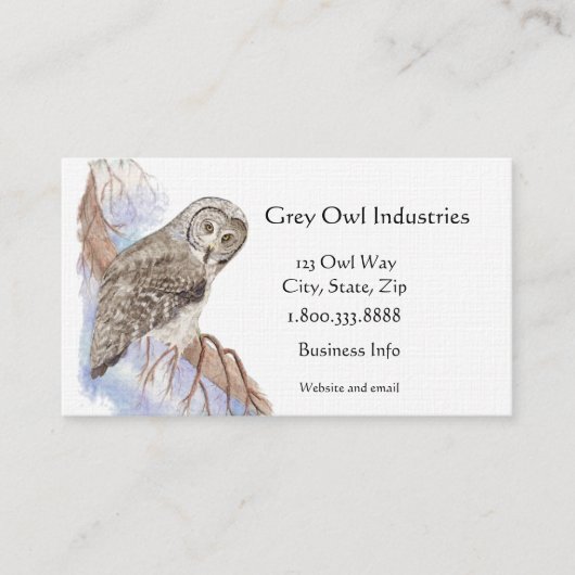 Grey Owl Industries Oiseau et Carte de visite (Devant)