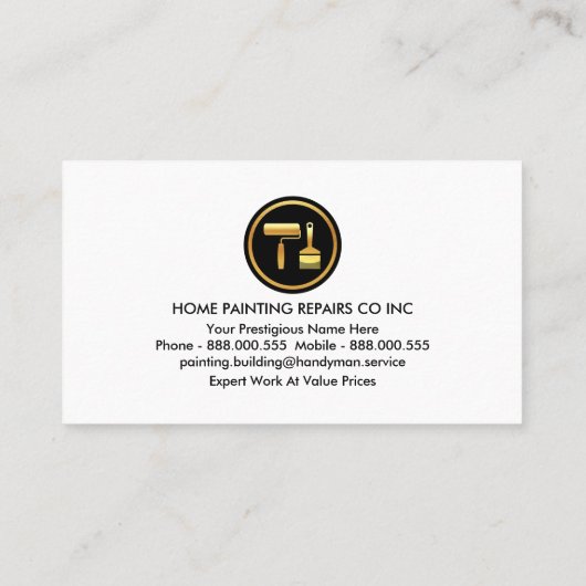 Grey Paint Splatter Painting Service Visitekaartje (Achterkant)