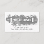 Grey Paint Splatter Painting Service Visitekaartje (Voorkant)