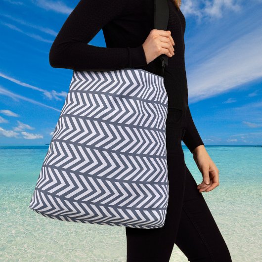 Grey Patterned Crossbody Tas