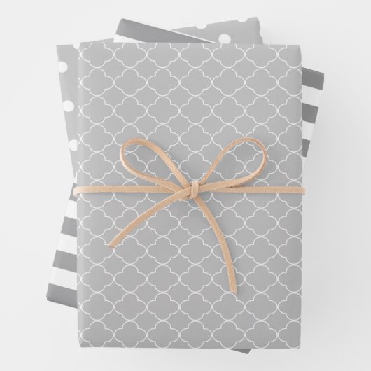 Grey Patterned Inpakpapier Vel (In situ)