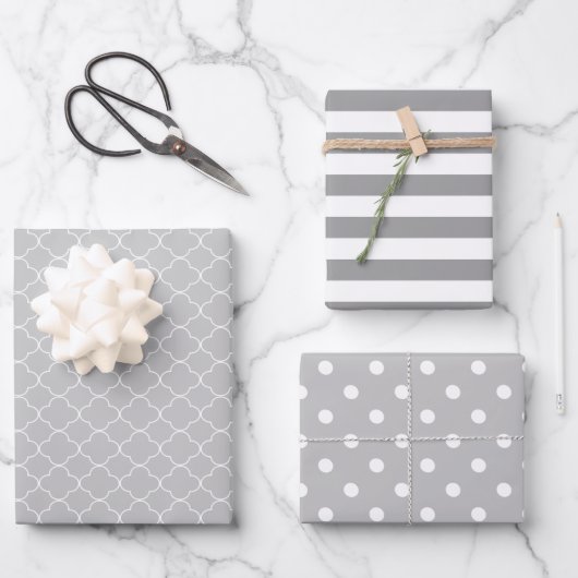 Grey Patterned Inpakpapier Vel (Voorkant)
