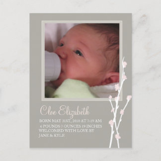 Grey & Pink Blossom Aankondiging 2