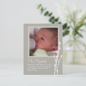 Grey & Pink Blossom Aankondiging 2 (Staand voorkant)