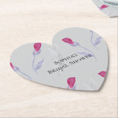 Grey Pink Flowers Vrijgezellenfeest Kartonnen Onderzetters (Gekanteld)