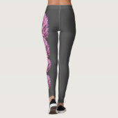 Grey Pink Vermont State Red Clover Flower Leggings (Achterkant)