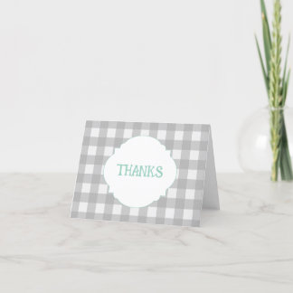 Grey Plaid Bedankt Card