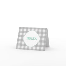 Grey Plaid Bedankt Card