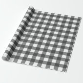 Grey Plaid Cadeaupapier (Uitgerold)