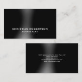 Grey Plain Moderne Consultant Carte de visite (Devant / Derrière)