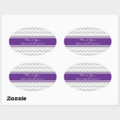 Grey Plum Chevron Dank u bruiloft gunst Labels (Vel)