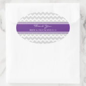 Grey Plum Chevron Dank u bruiloft gunst Labels (Tas)